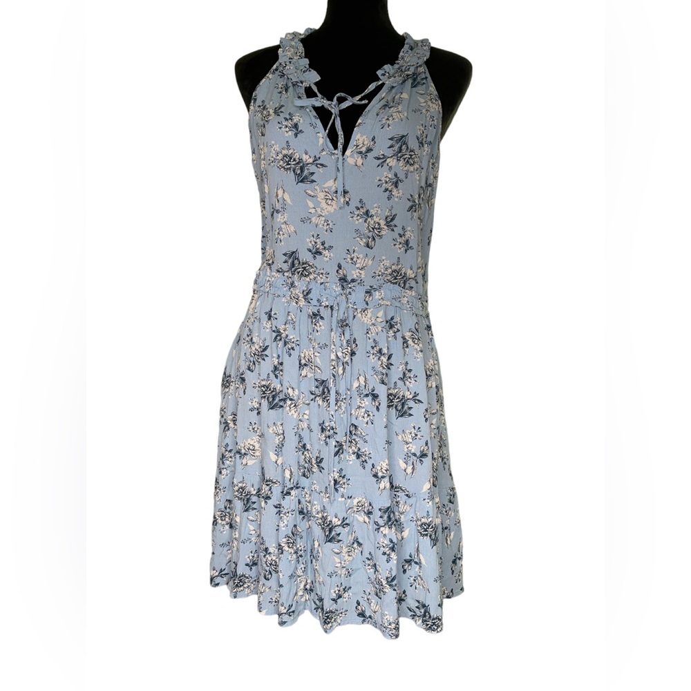 Band of Gypsies | Grey blue floral midi dress Size Large